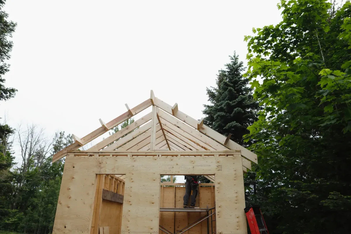 Garden suite foundation being formed and poured in a Scarborough backyard